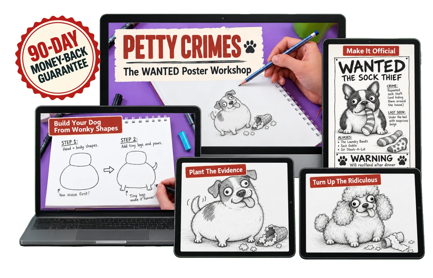 Petty Crimes workshop lessons and WANTED poster examples